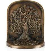 Vintage Tree of Life Bookends Antique Brass Cast Iron Set
