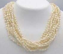 Multi strand freshwater pearl necklace