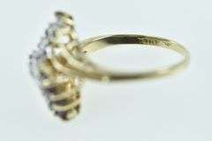 10K Yellow Gold Ruby Diamond Vintage Zig Zag Cluster Ring