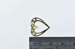 14K Yellow Gold Heart Diamond Love Symbol Romantic Charm/Pendant