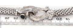 Set of diamond horseshoe clasp mesh necklace and bracelet