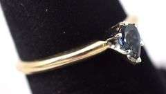 Desirable 14K Yellow Gold Blue Sapphire Gemstone Ring