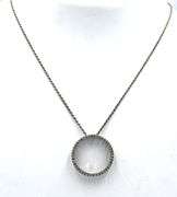 Vintage 925 sterling silver crystal round pendant on chain