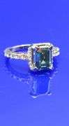14 Kt White Gold 4.5 Ct VVs1 Emerald Green Fire Moissanite Ring