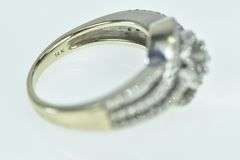 14K White Gold 1.00 Ctw Diamond Halo Swirl Engagement Ring