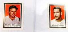 2 Vintage Baseball Greats Stamps, Burgess & Cepeda