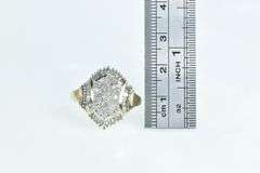 10K Yellow Gold 1.70 Ctw Baguette Halo Diamond Cluster Ring