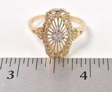 Vintage 14K Yellow Gold Diamond Ring