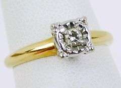 Classic Early 14K Diamond Ring, Size 5
