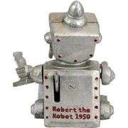 Robert the Robot Die-Cast Iron Mechanical Coin Bank Vintage 1950s Collectible