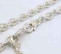 Judith Ripka circle link necklace with Key charm in 925 sterling silver