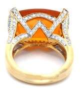 10.5ct Mexican Fire Opal and 0.75ctw Diamond Ring in 18K