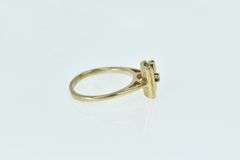 10K Yellow Gold Retro Vintage Diamond Squared Geometric Ring
