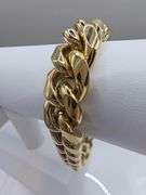 Strong 65.7 Gram 18 Kt Gold Plate Cuban Curb Link Bracelet