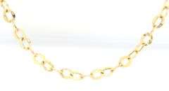 14kt Yellow gold Fancy flat link chain necklace