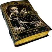 The Dark Spellbook Handcrafted Leather Grimoire Journal with Lock
