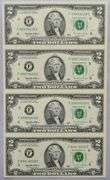 Sheet of 4 Uncut 1999 $2 Atlanta Fed Reserve Notes