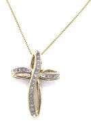 925 Sterling silver cubic zirconia cross pendant on Italian box chain necklace