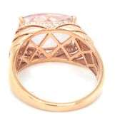 18kt Rose gold emerald cut Morganite and diamond ring
