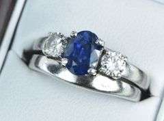 Platinum 2.55 Ctw Sapphire Diamond Engagement Set Ring