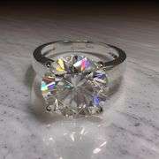 Huge Rare 12 Ct VVs1 White E-F Simulated Lab Diamond Ring