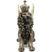 Majestic Golden Lion Angel Sculpture