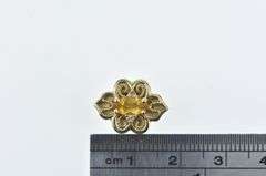 14K Yellow Gold Citrine Diamond Ornate Slide Bracelet Charm/Pendant