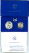 1986 Statue of Liberty 2-Piece BU Commemorative Set w/Box and CoA