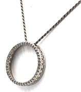Vintage 925 sterling silver crystal round pendant on chain