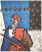 Martin, Jose San "The Lookout" a Rare Limited Original Offset Lithograph on Paper, 1990