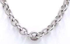 925 Sterling silver Judith Ripka circle link necklace