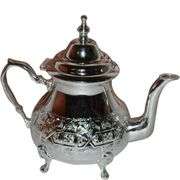 Authentic Fez Handmade Moroccan Silver Tea Pot