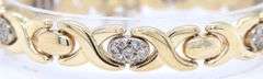 14kt Yellow gold Pave diamond XO bracelet