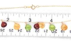 10kt Yellow gold multi gemstone dangle necklace