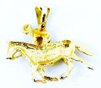 Vintage 14K Jockey on Horse Pendant