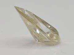 Huge 7.85 Ct Light Canary Yellow Pear Cut Fire Moissanite