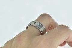 Platinum 8.6mm Watch Band Design Men's Wedding Ring