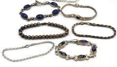 Group lot of 7 Vintage 925 sterling silver bracelets
