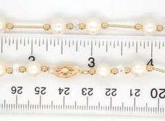 14kt Yellow gold freshwater pearl and fancy bead necklace