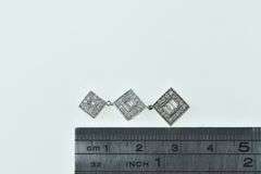 14K Yellow Gold 0.66 Ctw Diamond Tiered Square Drop Pendant