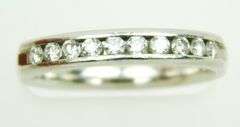 Platinum Band with 10 Round Diamonds, Size 6