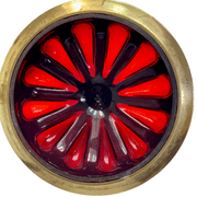 Gorgeous Red Blown Glass and Brass Covered Urn or Apothecary Compote With Pedestal