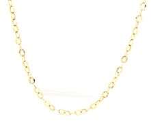 14kt Yellow gold Fancy flat link chain necklace