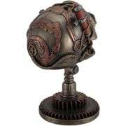 Intricate Steampunk Skull Statue Gear Head