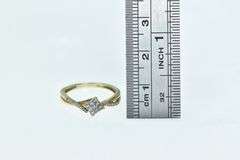 10K Yellow Gold Princess Diamond Squared Cluster Promise Ring