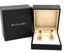 Bvlgari Parentesi Diamond Green Quartz and Amethyst Cocktail Earrings in 18K W/Box