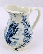 Antique French Child's Miniature Blue Transfer Pitcher