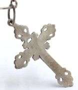 Vintage 925 sterling silver Signed cross pendant on chain necklace