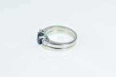 Platinum 2.55 Ctw Sapphire Diamond Engagement Set Ring