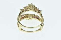 14K Yellow Gold Marquise Ruby Diamond Wrap Wedding Band Ring